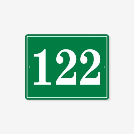 Табличка адресна прямокутна зелена TV-0067
