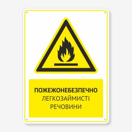 Табличка "Пожежонебезпечно легкозаймисті речовини" TTPP-0001