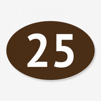 Табличка овальна номер кабінету коричнева TNN-0022