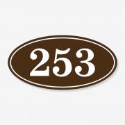 Табличка овальна номер кабінету коричнева TNN-0025
