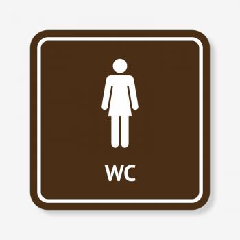 Табличка на жіночий туалет коричнева TNT-0001