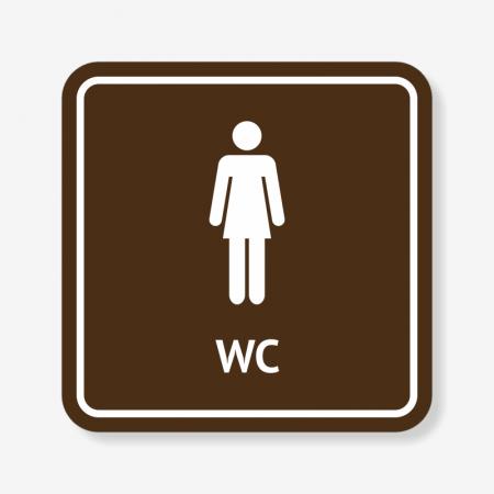 Табличка на жіночий туалет коричнева TNT-0001