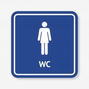 Табличка на жіночий туалет синя TNT-0002