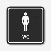 Табличка на жіночий туалет чорна TNT-0003