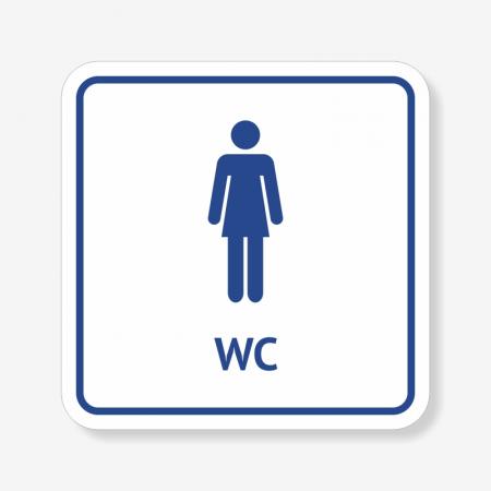 Табличка на жіночий туалет біла TNT-0004