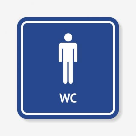 Табличка на чоловічий туалет синя TNT-0006