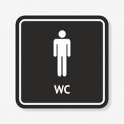 Табличка на чоловічий туалет чорна TNT-0007