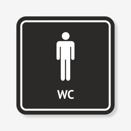 Табличка на чоловічий туалет чорна TNT-0007