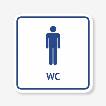 Табличка на чоловічий туалет біла TNT-0008