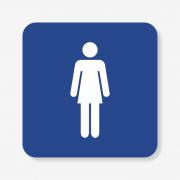 Табличка на жіночий туалет синя TNT-0010