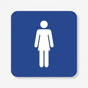 Табличка на жіночий туалет синя TNT-0010