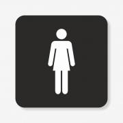 Табличка на жіночий туалет чорна TNT-0011