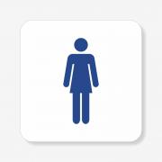 Табличка на жіночий туалет біла TNT-0012
