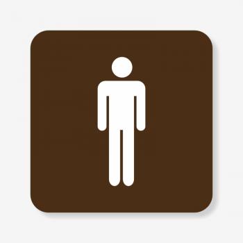 Табличка на чоловічий туалет коричнева TNT-0013