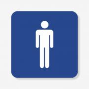 Табличка на чоловічий туалет синя TNT-0014