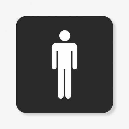 Табличка на чоловічий туалет чорна TNT-0015