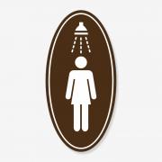 Табличка овальна жіночий душ коричнева TNT-0025