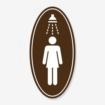 Табличка овальна жіночий душ коричнева TNT-0025