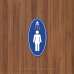 Табличка овальна жіночий душ синя TNT-0026