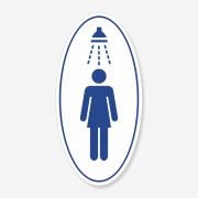 Табличка овальна жіночий душ біла TNT-0028