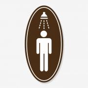 Табличка овальна чоловічий душ коричнева TNT-0029