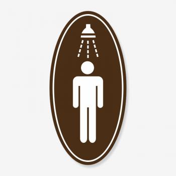 Табличка овальна чоловічий душ коричнева TNT-0029