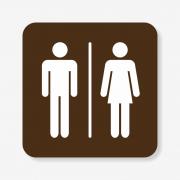 Табличка WC на туалет коричнева TNT-0049