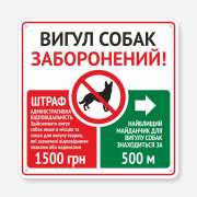 Табличка "Вигул собак заборонено" TOS-0004