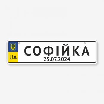 Номер на коляску з ім'ям і датою народження TRK-0007