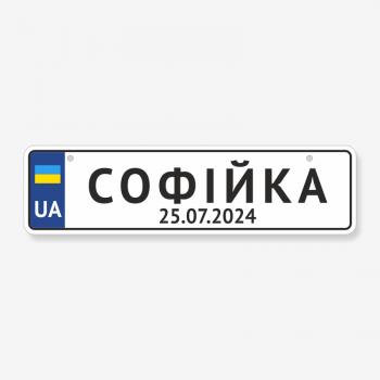 Номер на коляску з ім'ям і датою народження TRK-0008