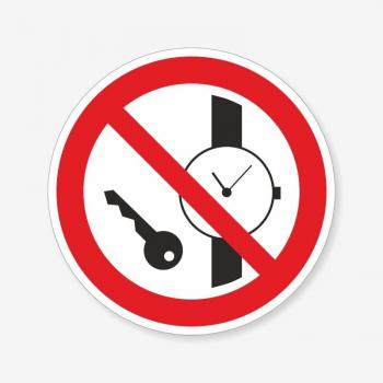 Знак Заборона металевих виробів та годинників TZ-P-008